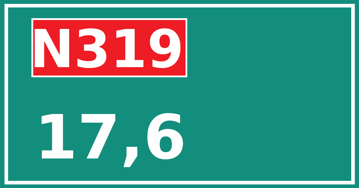 Hectometerbord N319 17,6