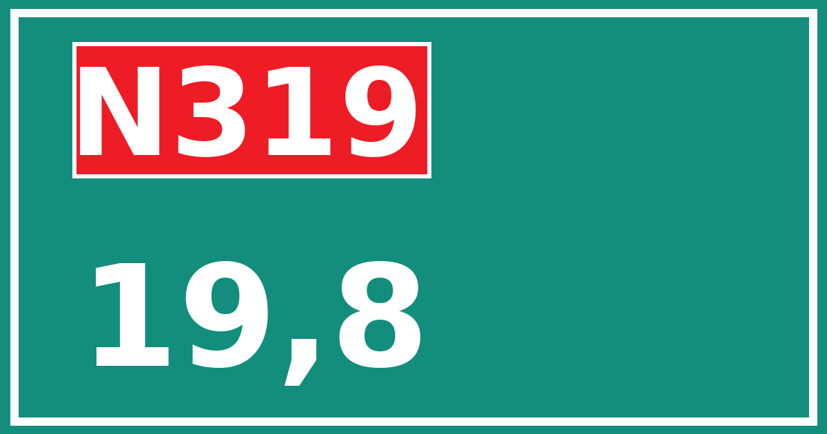 Hectometerbord N319 19,8