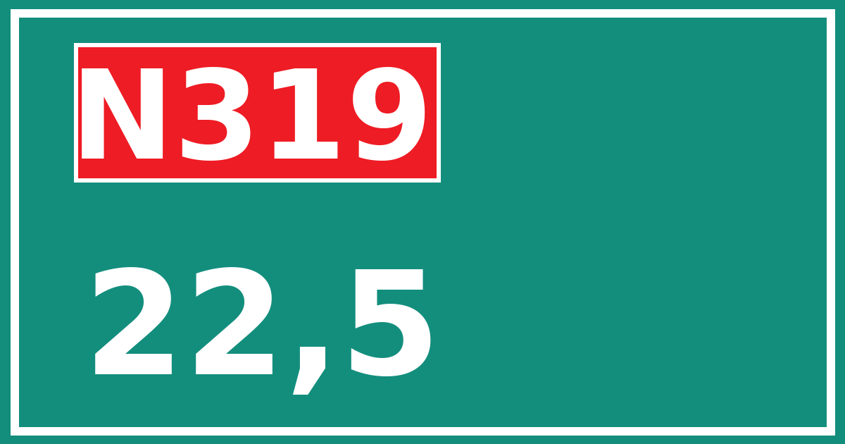 Hectometerbord N319 22,5