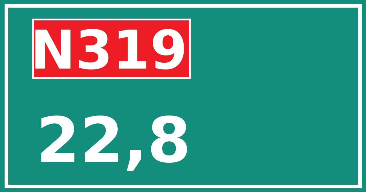 Hectometerbord N319 22,8
