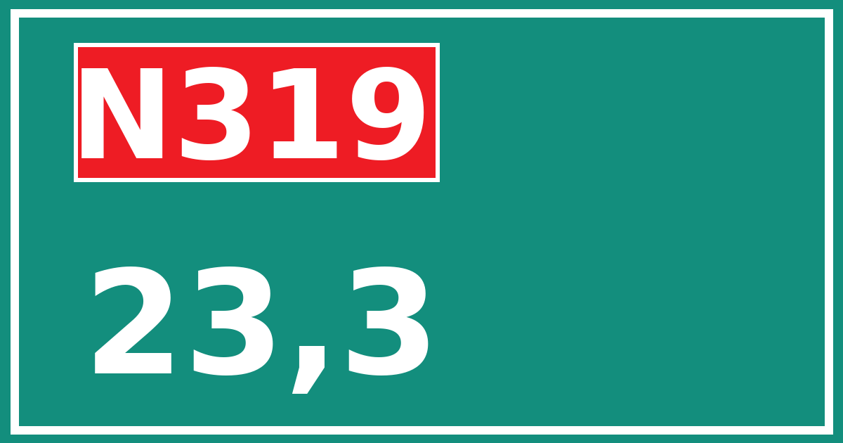 Hectometerbord N319 23,3