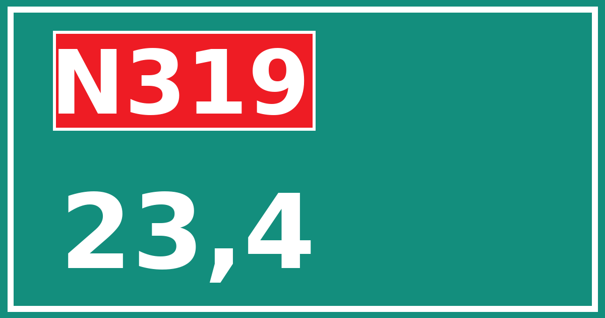 Hectometerbord N319 23,4