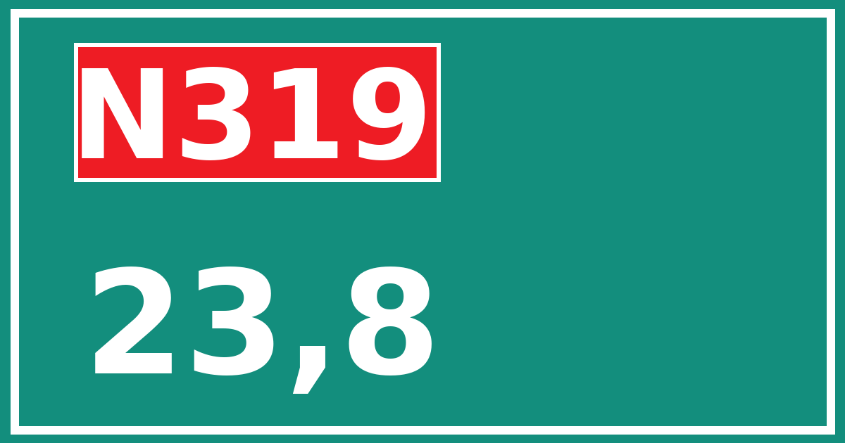 Hectometerbord N319 23,8