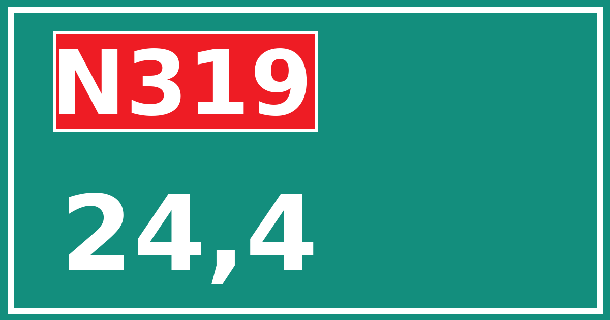 Hectometerbord N319 24,4