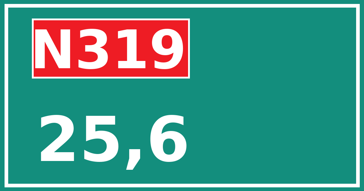 Hectometerbord N319 25,6
