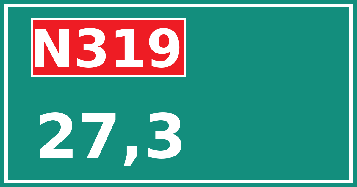 Hectometerbord N319 27,3