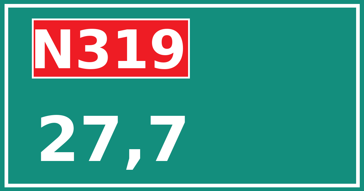 Hectometerbord N319 27,7