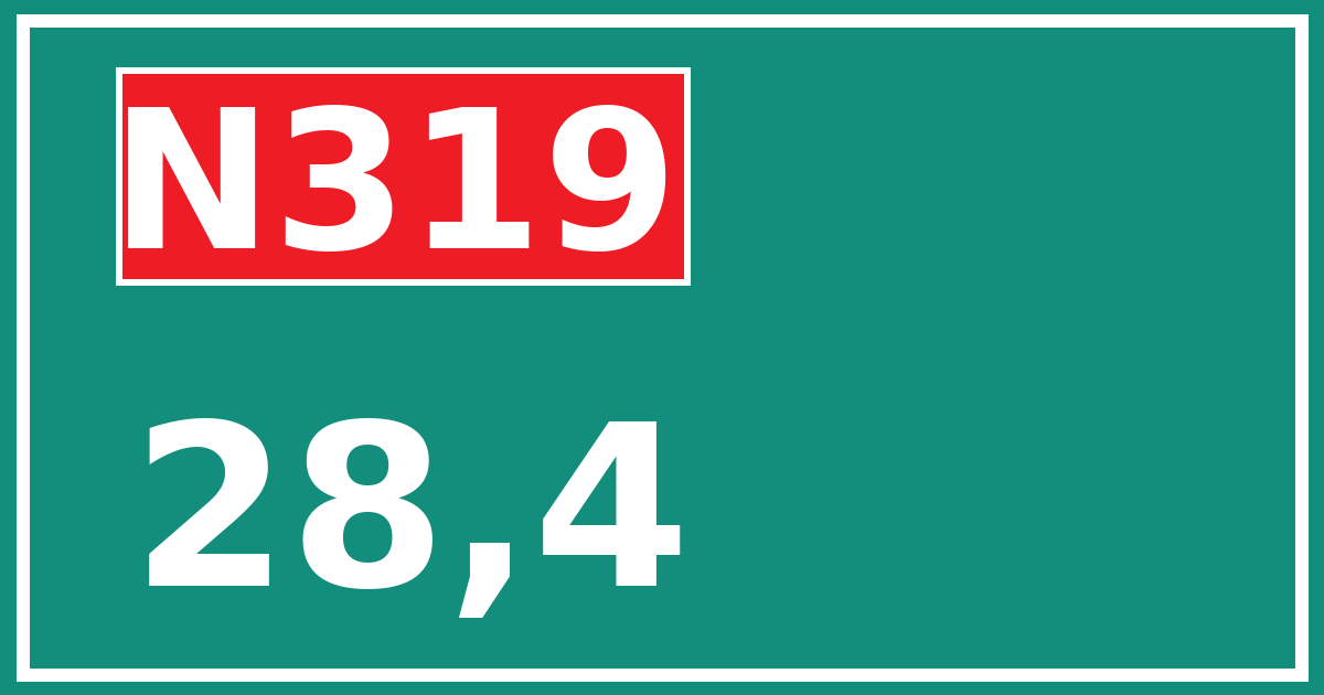 Hectometerbord N319 28,4