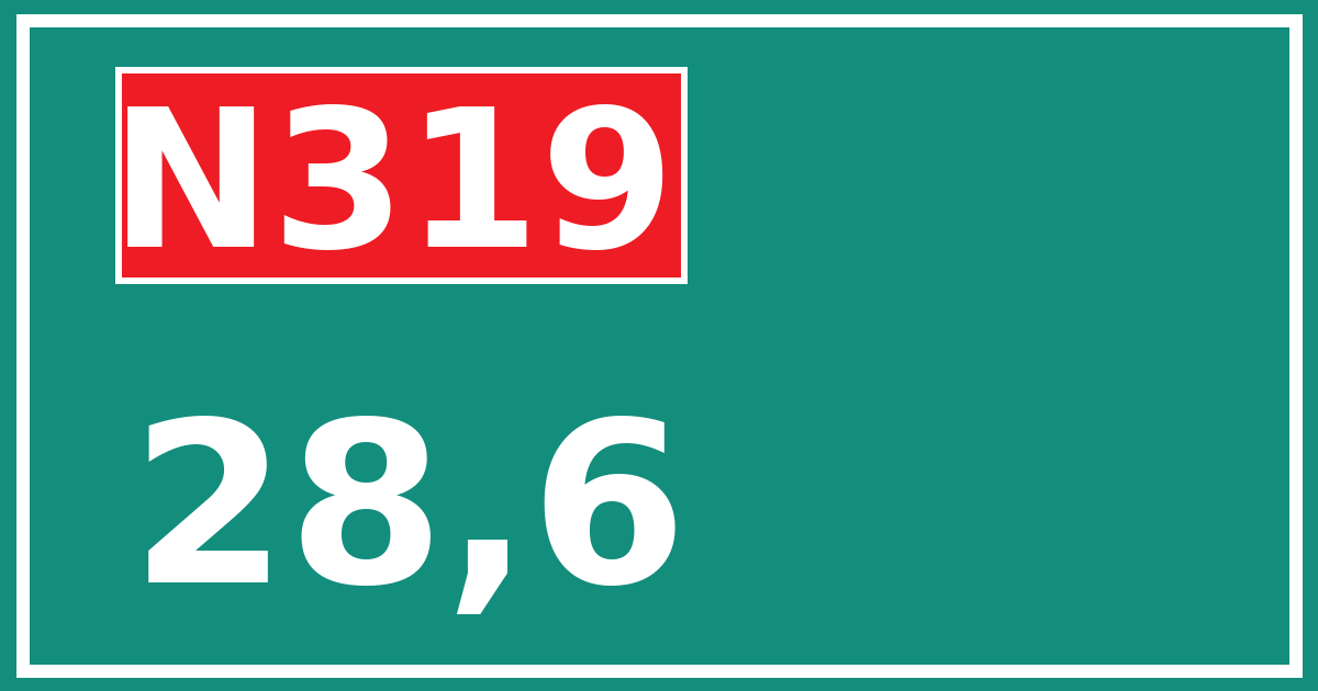 Hectometerbord N319 28,6