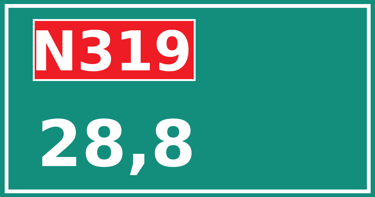 Hectometerbord N319 28,8
