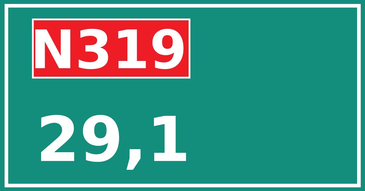 Hectometerbord N319 29,1