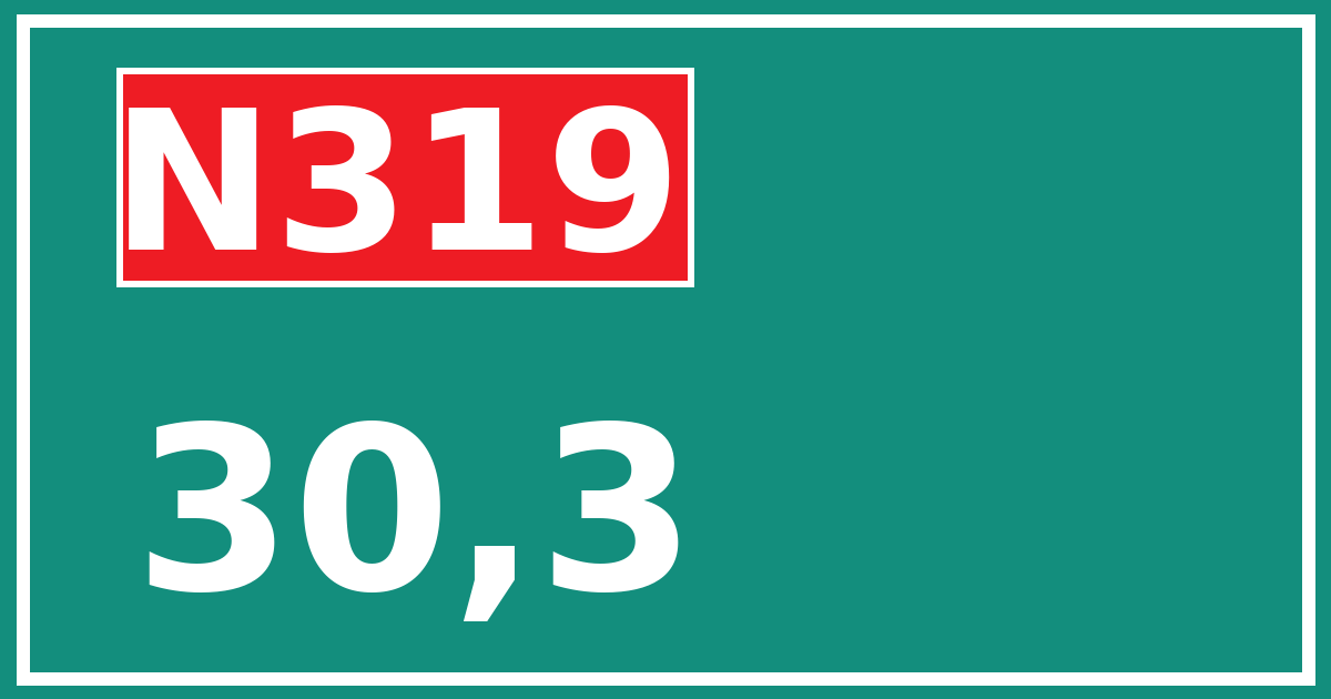 Hectometerbord N319 30,3