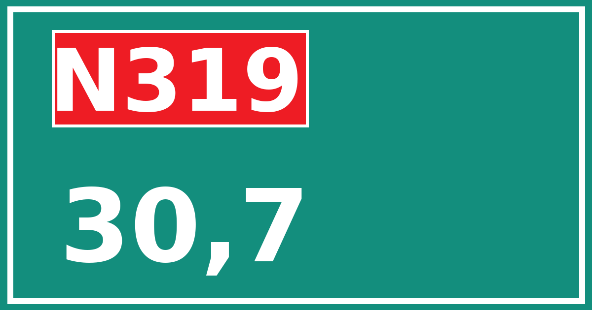 Hectometerbord N319 30,7