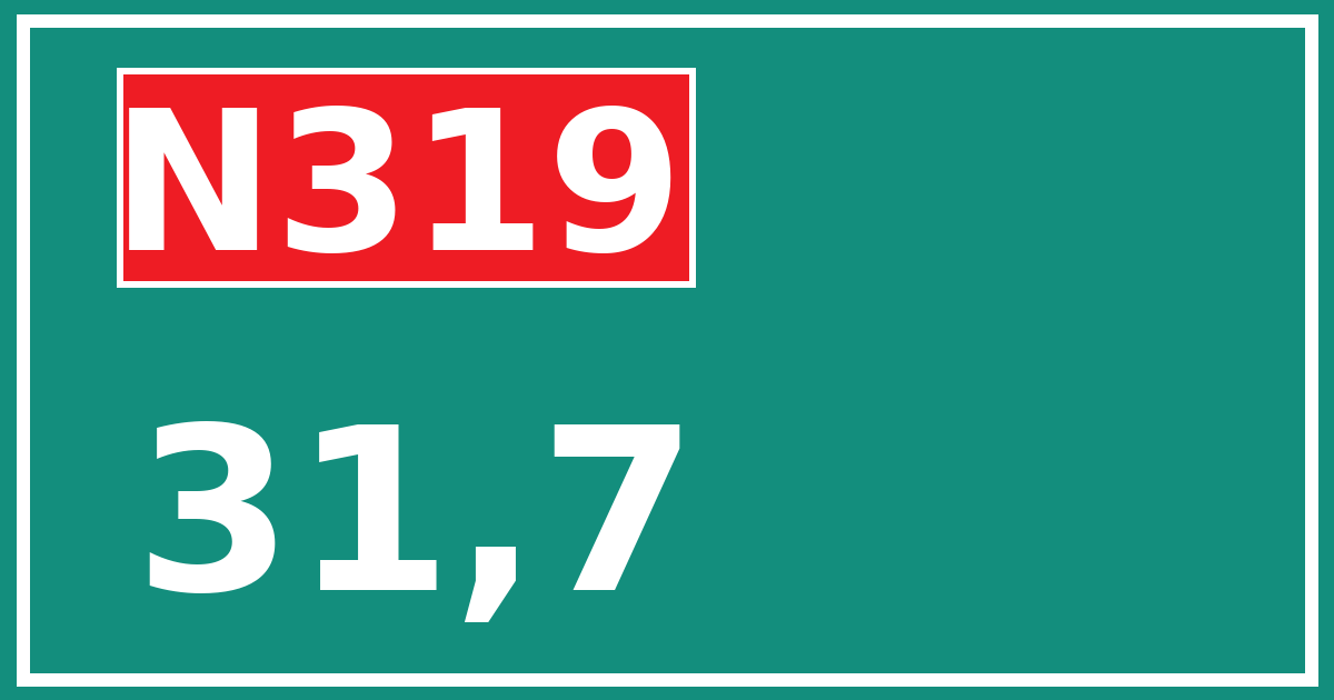 Hectometerbord N319 31,7