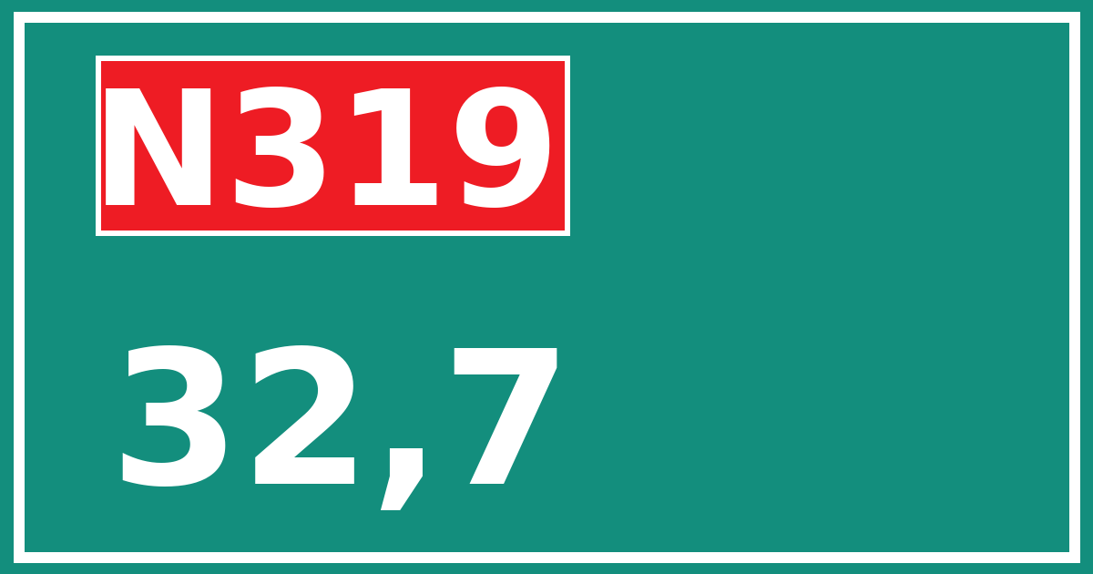 Hectometerbord N319 32,7