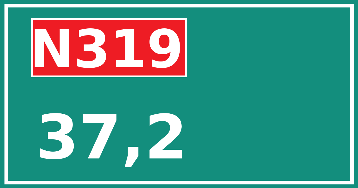 Hectometerbord N319 37,2