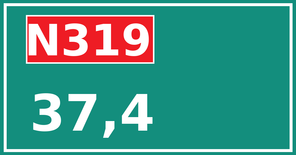 Hectometerbord N319 37,4