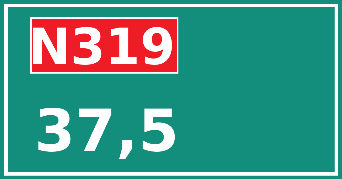 Hectometerbord N319 37,5