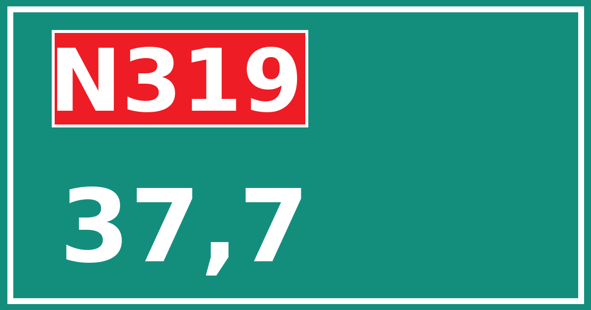 Hectometerbord N319 37,7