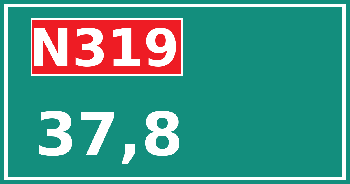 Hectometerbord N319 37,8