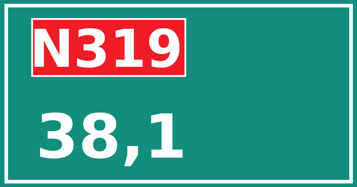 Hectometerbord N319 38,1