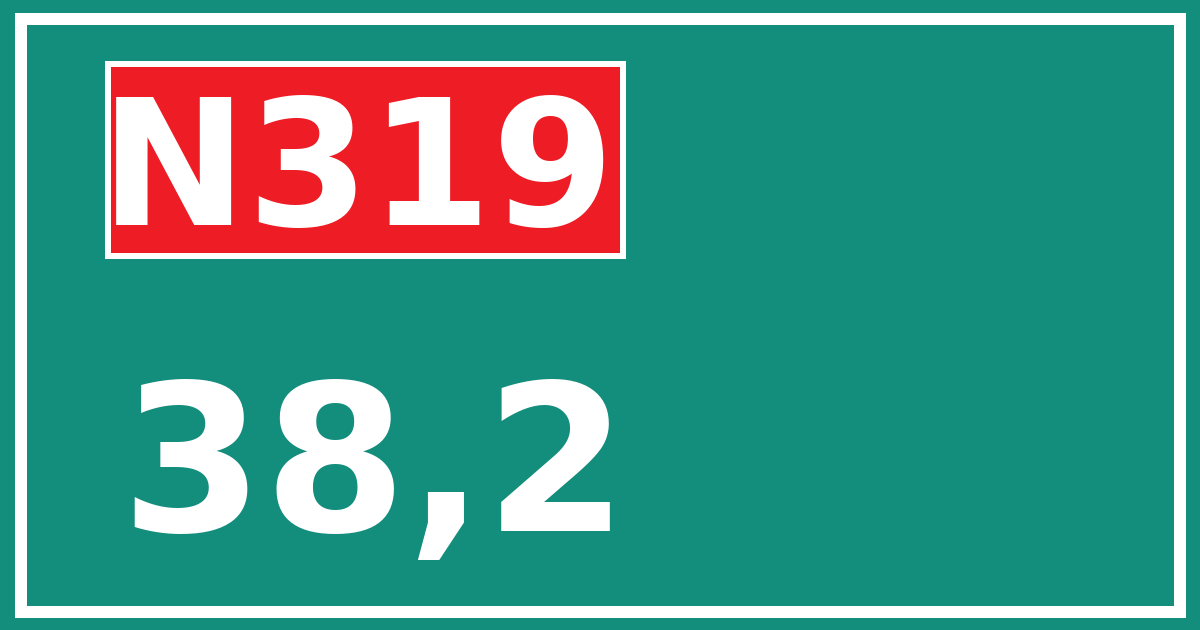 Hectometerbord N319 38,2