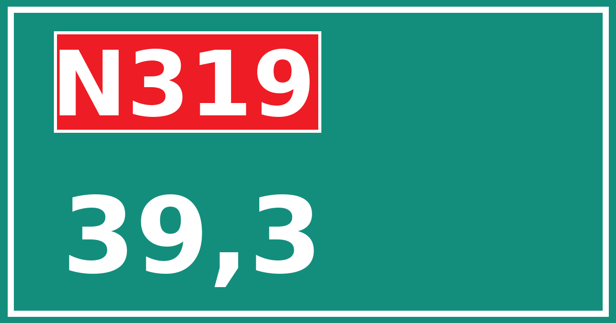 Hectometerbord N319 39,3