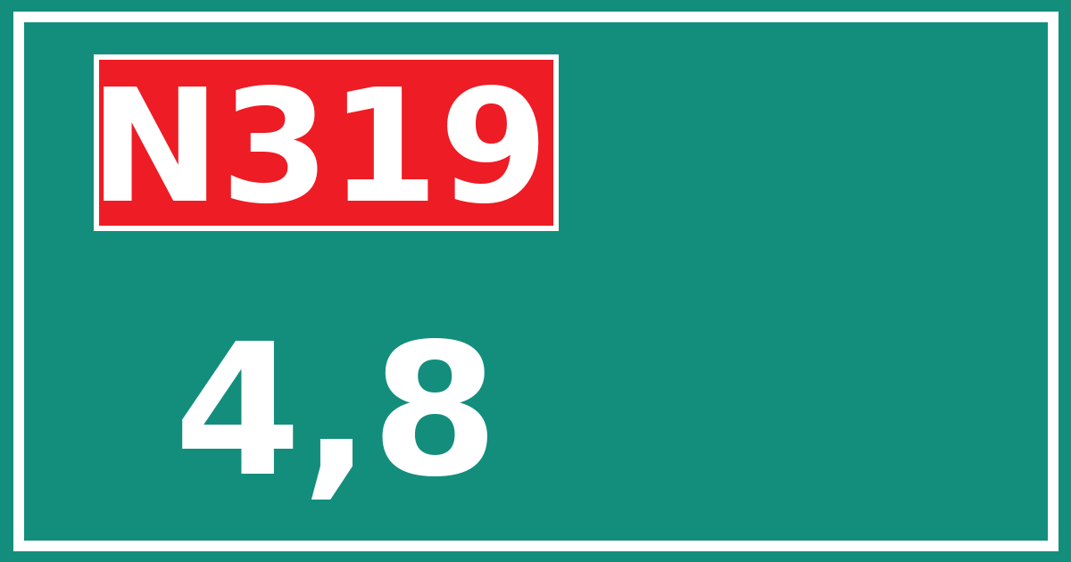 Hectometerbord N319 4,8