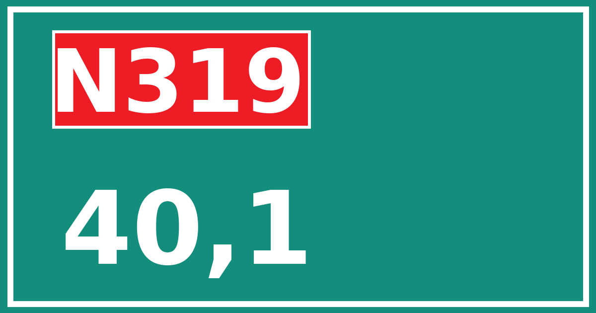 Hectometerbord N319 40,1