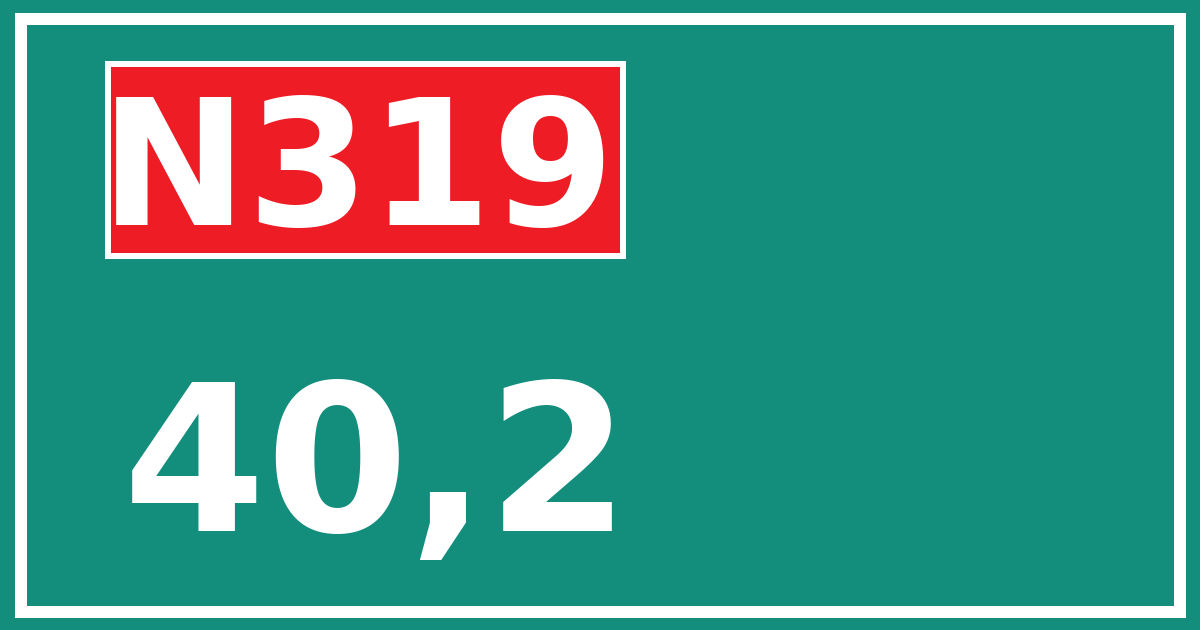 Hectometerbord N319 40,2