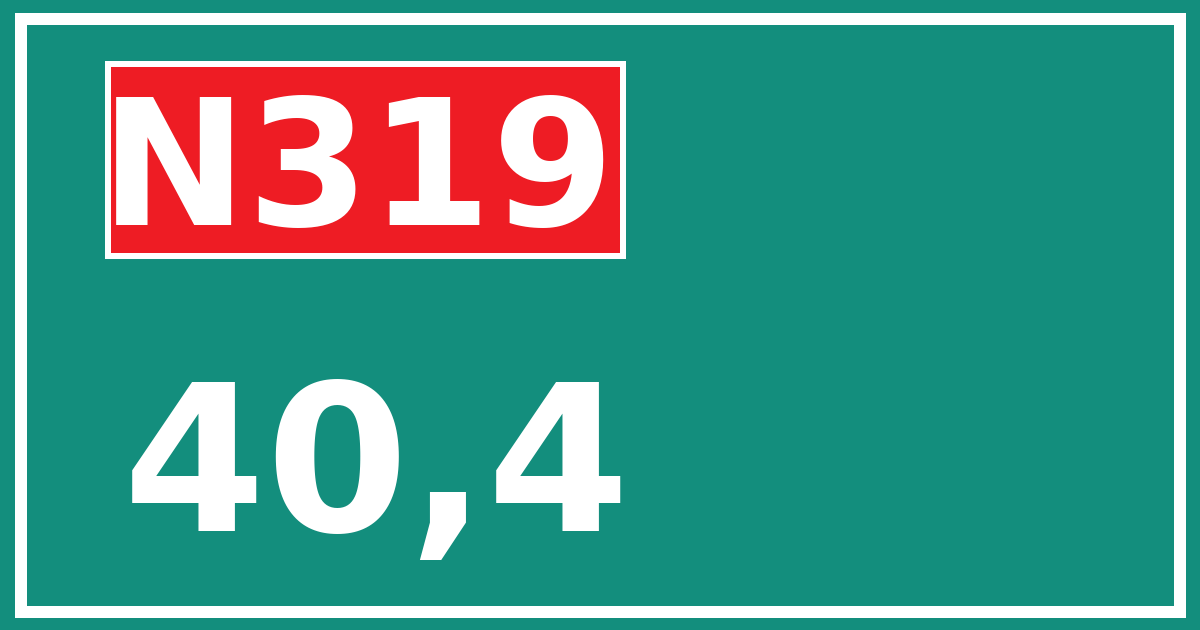 Hectometerbord N319 40,4