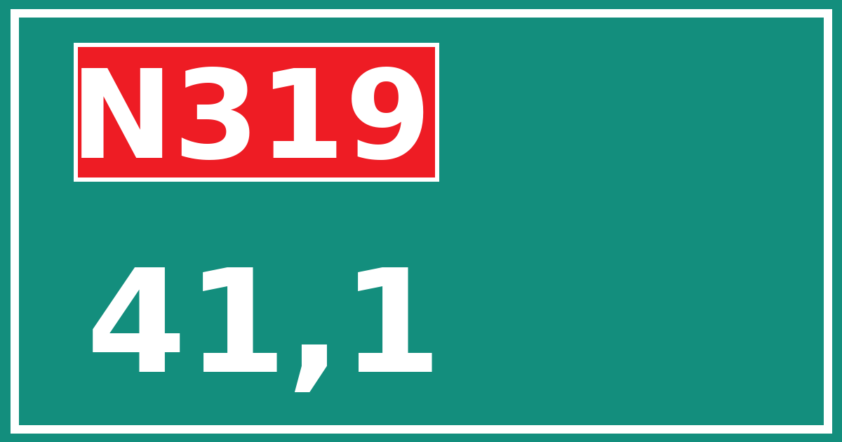 Hectometerbord N319 41,1