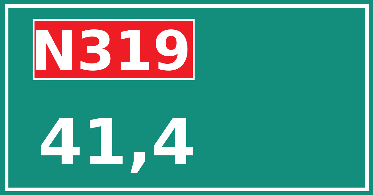 Hectometerbord N319 41,4