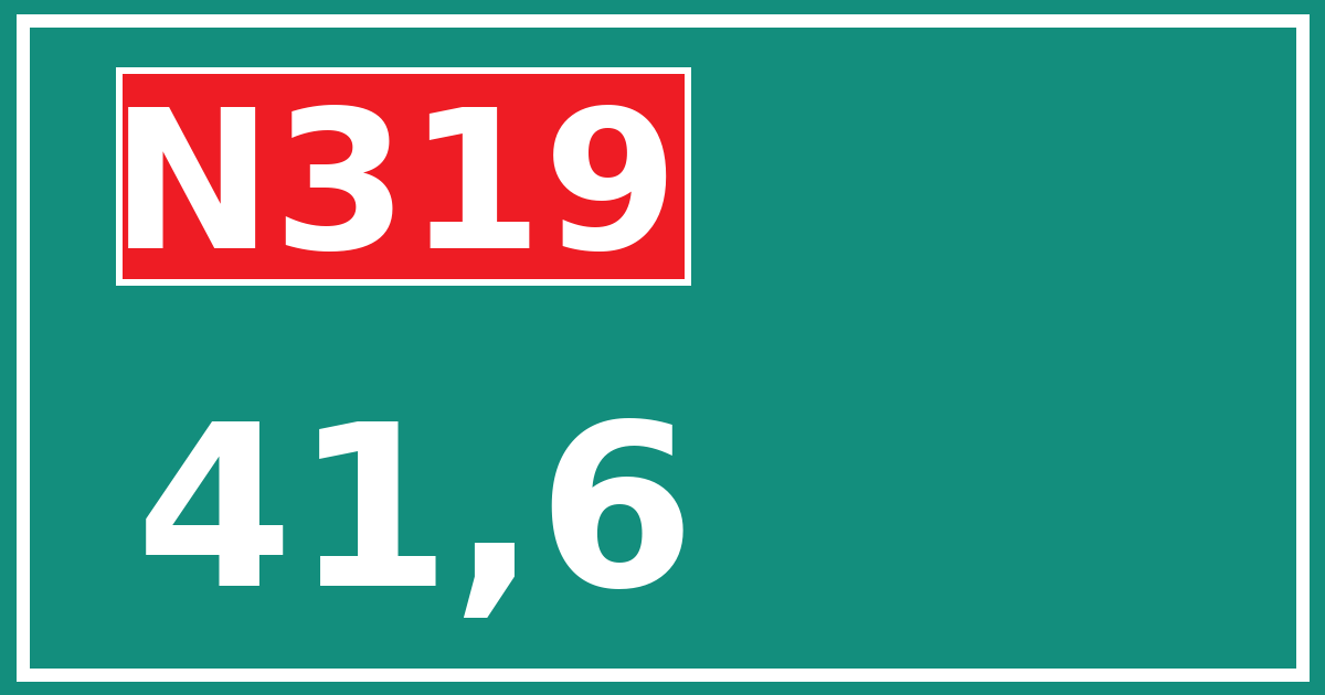 Hectometerbord N319 41,6
