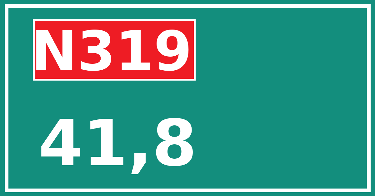 Hectometerbord N319 41,8