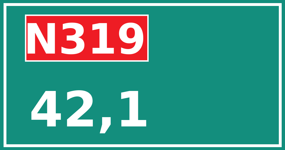 Hectometerbord N319 42,1