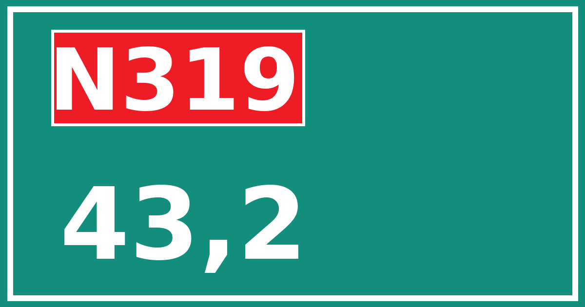 Hectometerbord N319 43,2