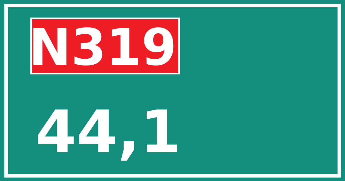 Hectometerbord N319 44,1