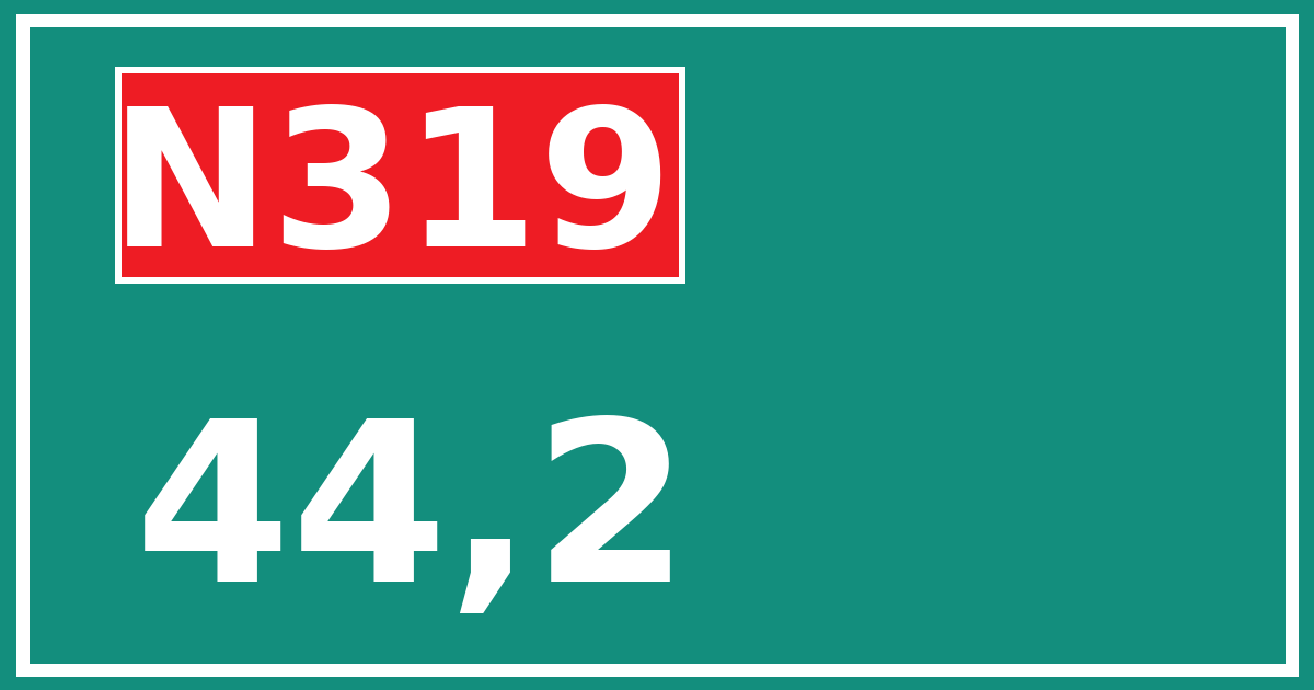 Hectometerbord N319 44,2