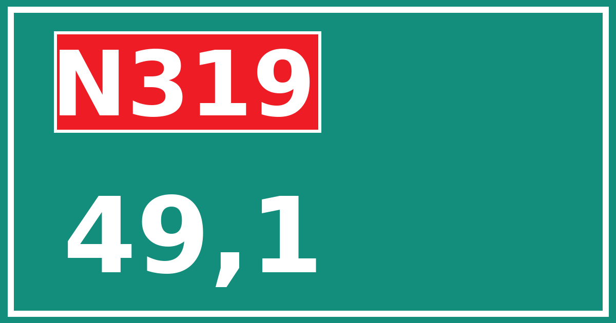 Hectometerbord N319 49,1