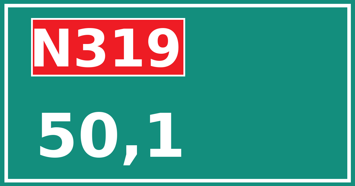 Hectometerbord N319 50,1