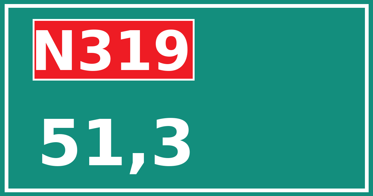 Hectometerbord N319 51,3