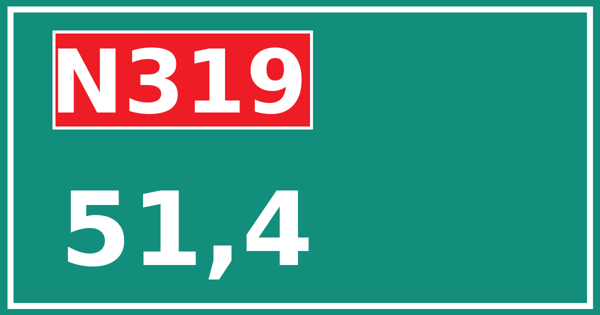 Hectometerbord N319 51,4