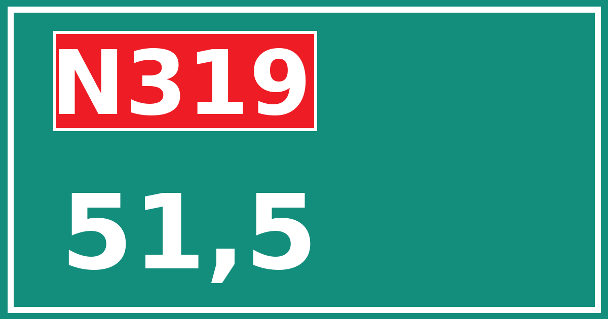 Hectometerbord N319 51,5