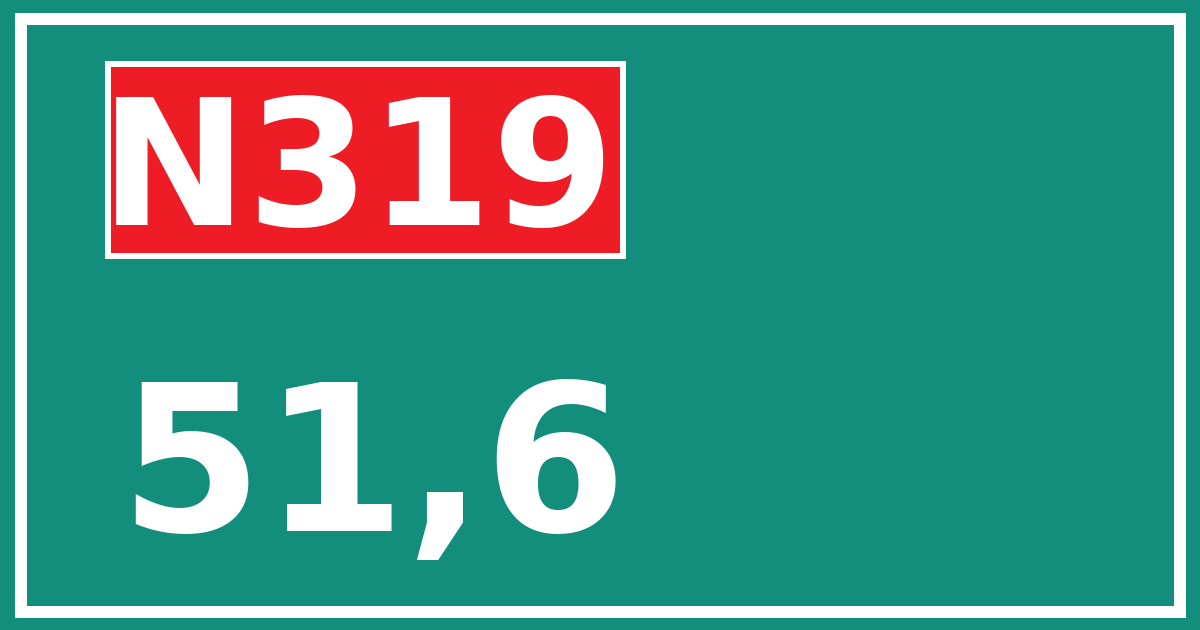Hectometerbord N319 51,6