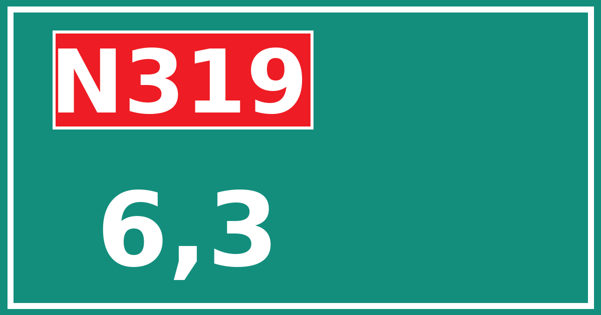 Hectometerbord N319 6,3