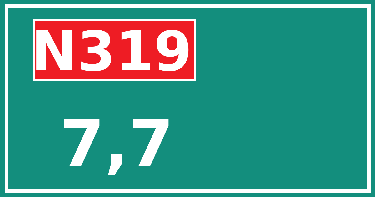 Hectometerbord N319 7,7