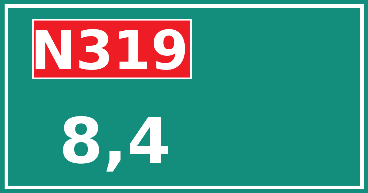 Hectometerbord N319 8,4