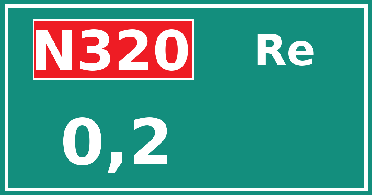 Hectometerbord N320 0,2 zijde Re