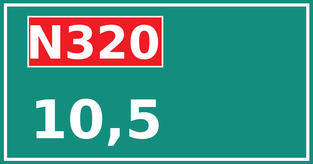 Hectometerbord N320 10,5